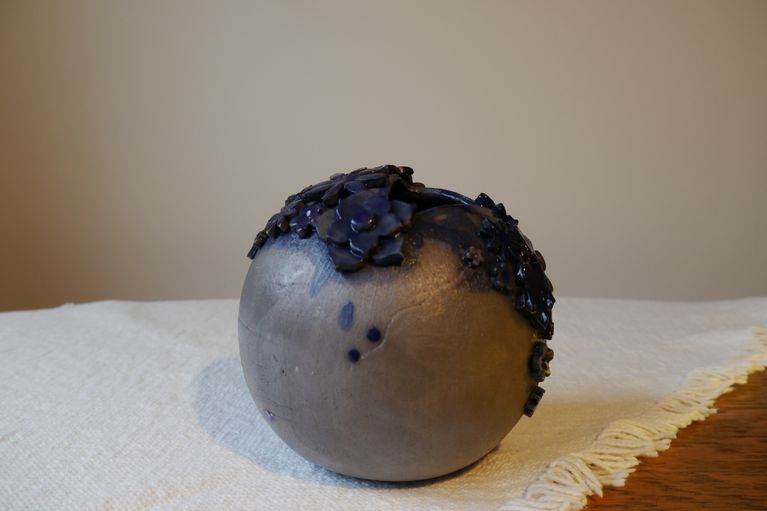 Vase blau-grau