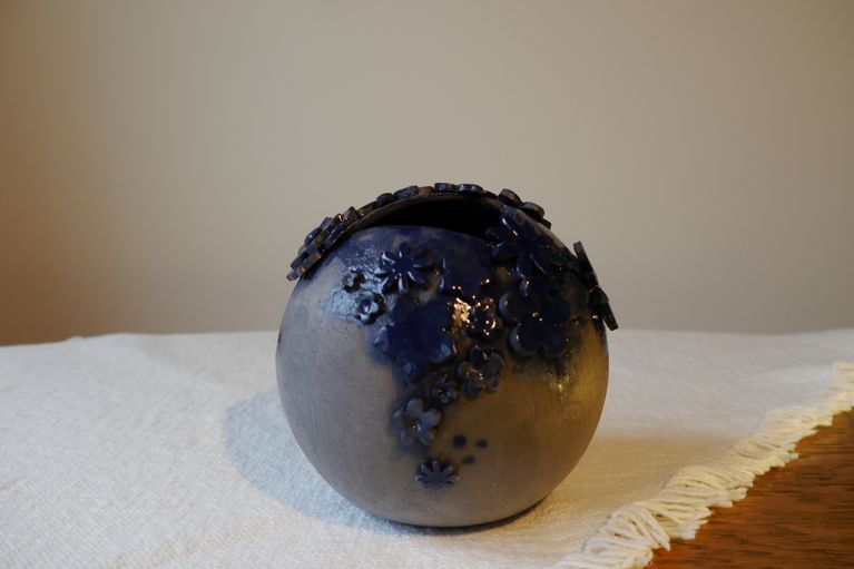 Vase Blau Grau