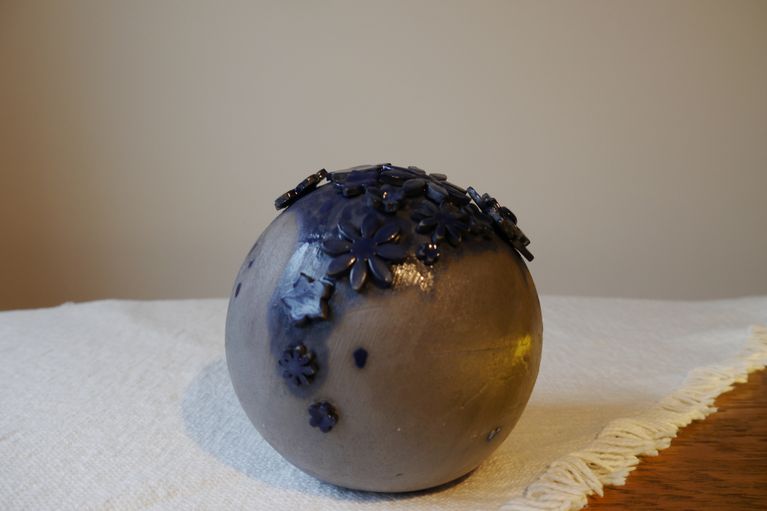 Vase grau-blau